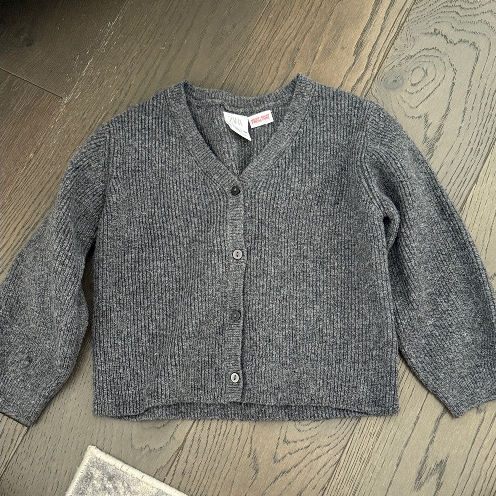 Zara Charcoal Button-Up Cardigan